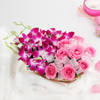 Gift Gorgeous Purple Orchids & Pink Roses in Basket Arrangement