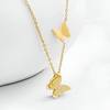 Buy Graceful Gold Butterfly Pendant Necklace