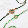 Gift Green Kundan And Meenakari Rakhis - Set Of 2