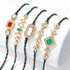 Gift Green Kundan Charm Rakhi Hamper-Set Of 5