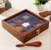 Handcrafted Wooden Spices Container with Spoon