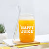 Happy Juice Personalized Can-Shaped Glass With Straw