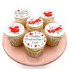 Happy Valentine's Day Vanilla Cupcakes - Set Of 6