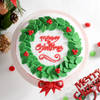 Gift Holly Leaves Semi Fondant Cake (1kg)