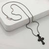 Gift Holy Cross Pendant With Chain - Black