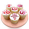 I Love You Valentine's Day Vanilla Cupcakes - Set Of 6