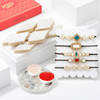 Intricate Kundan Rakhis And Pooja Thali Hamper