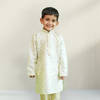Ivory Art Silk Kurta Set for Kids