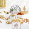 Kaju Katli with Diwali Diyas & Almonds