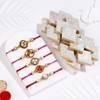 Kundan and Meena Rakhi And Kaju Katli-Set Of 5