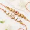 Gift Kundan And Pearl Rakhi Set Of 2 With Assorted Chocolates
