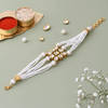Gift Kundan And Pearls Bracelet Rakhi