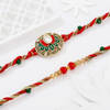 Kundan Lotus Braided Rakhis - Set Of 2