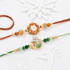 Gift Kundan Peacock And Pearl Rakhis - Set Of 2