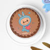 Gift Labubu Love Chocolate Photo Cake - Blue - Half kg
