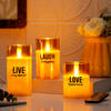 Gift Live Laugh Love Gold LED Candles - Set Of 3