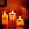 Buy Live Laugh Love Gold LED Candles - Set Of 3