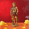 Lord Hanuman Statue in Standing Posture (Gold Finish) Online