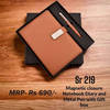 Magnetic closure brown diary with Metal Pen Gift set