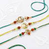 Gift Meenakari Swastik Om And Trishul Rakhis - Set Of 3