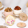 Metal Canisters Tray Diwali Set With Flavoured Dry Fruits