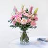 Mixed bouquet with roses and lilies Online