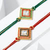 Gift Modish Kundan Rakhi Set Of 2
