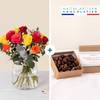 Multicolored roses and chocolates - Roses multicolores