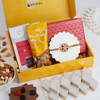 Navratan Stone Rakhi And Indulgent Delights Hamper