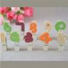 Gift Numbers Wooden Photo Paper Clips (Set Of 10) - Multicolor