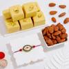 Oval Kundan Rakhi With Soan Papdi And Almonds Online