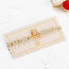 Buy Pastel Krishna Macrame Rakhi With Meena Work