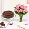 Perfect Pairing Blooms And Chocolate Cake Combo