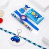 Perfect Stationery Rakhi Gift Set For Little Siblings-Blue