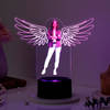 Personalized Angel Wings LED Lamp With Black Base For Women