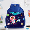 Personalized Astronaut Caricature School Bag - Blue