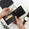 Buy Personalized Black Vegan Leather Wallet For Him