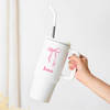 Gift Personalized Blush Blooms And Bow Tumbler Combo