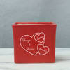 Gift Personalized Ceramic Planter with Heart Motifs