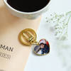 Gift Personalized Cherished Memory Heart-Shaped Gold Keychain