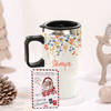 Personalized Christmas Floral Travel Mug Gift Set