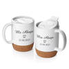 Buy Personalized Cork Base Ceramic Mug For Couples - Set Of 2