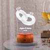 Personalized Couple Ring LED Lamp - Wooden Finish Base