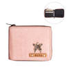 Personalized Cute PU Leather Womens Zip Wallet - Blush Pink