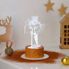 Personalized Divine Cross Christmas LED Lamp - Brown Base