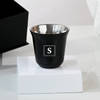 Gift Personalized Double Walled Black Arabic Coffee Cup - Set Of 2