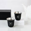 Personalized Double Walled Black Arabic Coffee Cup - Set Of 2