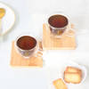Buy Personalized Elegant Espresso Cups With Bamboo Coasters - Set Of 2