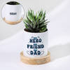 Personalized Father's Day Haworthia Plant With Ceramic Planter