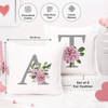 Gift Personalized Floral Initials Cushions - Set Of 2